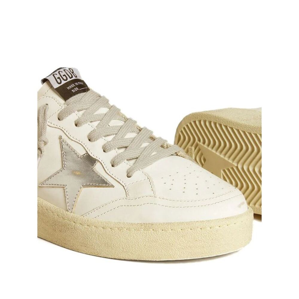 Golden Goose Women Ballstar 2 Leather Upper And Spur Laminated Star Glitter Heel - Picture 4 of 4